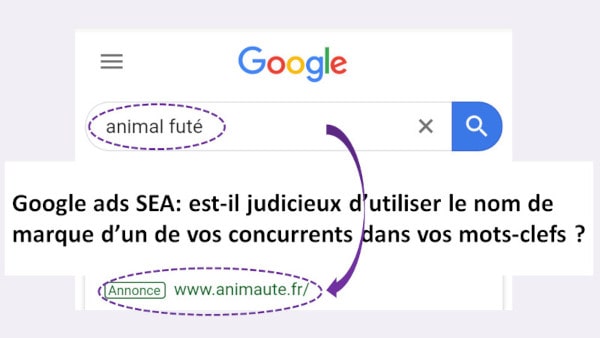 SEA google ads et marque concurrent
